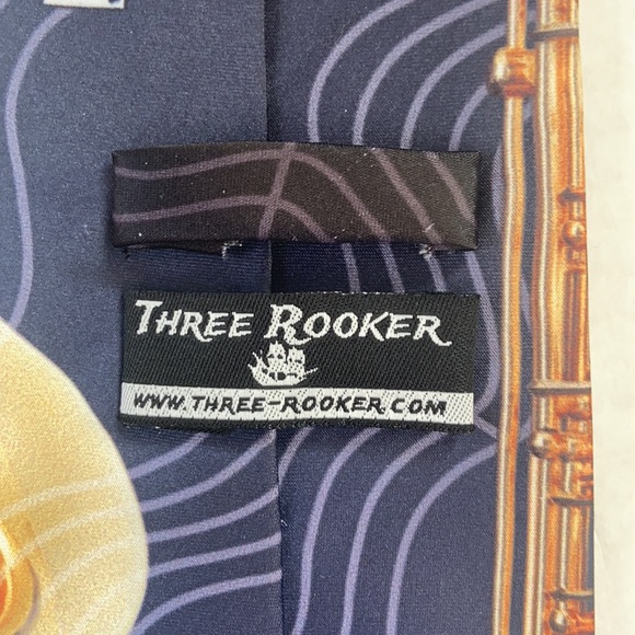 LIKE NEW Three Rooker Saxophone Neck Tie Saxophone And Notes 100% Polyester - Picture 3 of 5